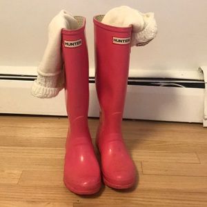 Hunter hot pink rain boots